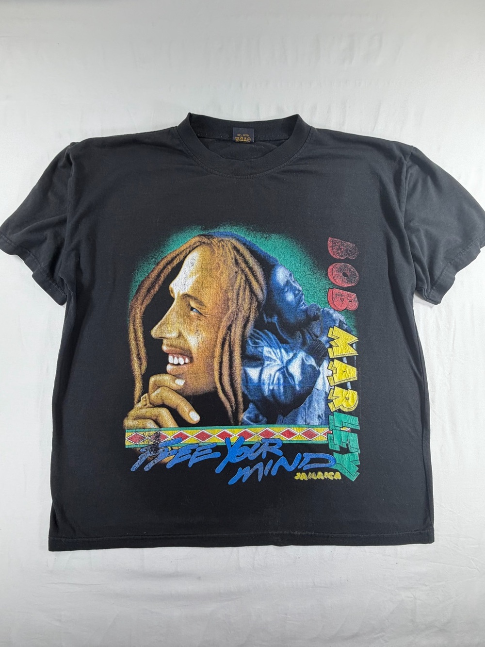 Excellent Condition Bob Marley Free Your Mind Jamaica Graphic T Shirt L